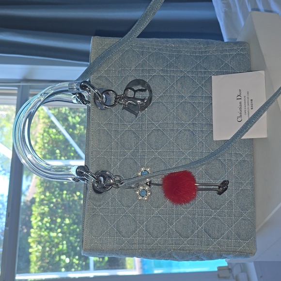 Denim Cannage Large Lady Dior Light blue - Picture 1 of 16
